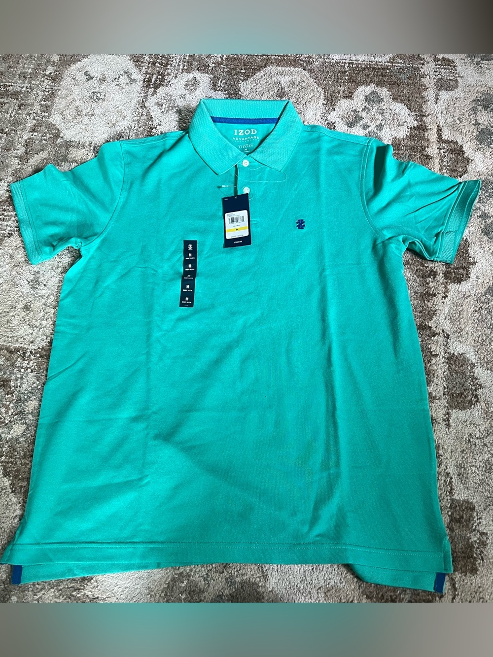 Izod Men's Teal Green Short-Sleeve Polo